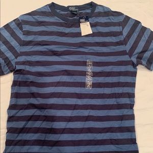 Blue and black polo shirt